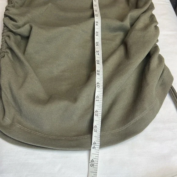 Good American Rushed Mini Tank Dress Color: Sea turtle (olive green) SZ 5X - Picture 10 of 11